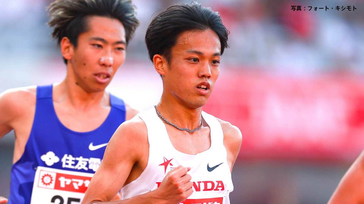 男子5000m 森凪也が悲願の初V、アジア大会代表内定 ラスト100m勝負で粘り勝ち ゴール後は拳を突き上げる【陸上日本選手権】