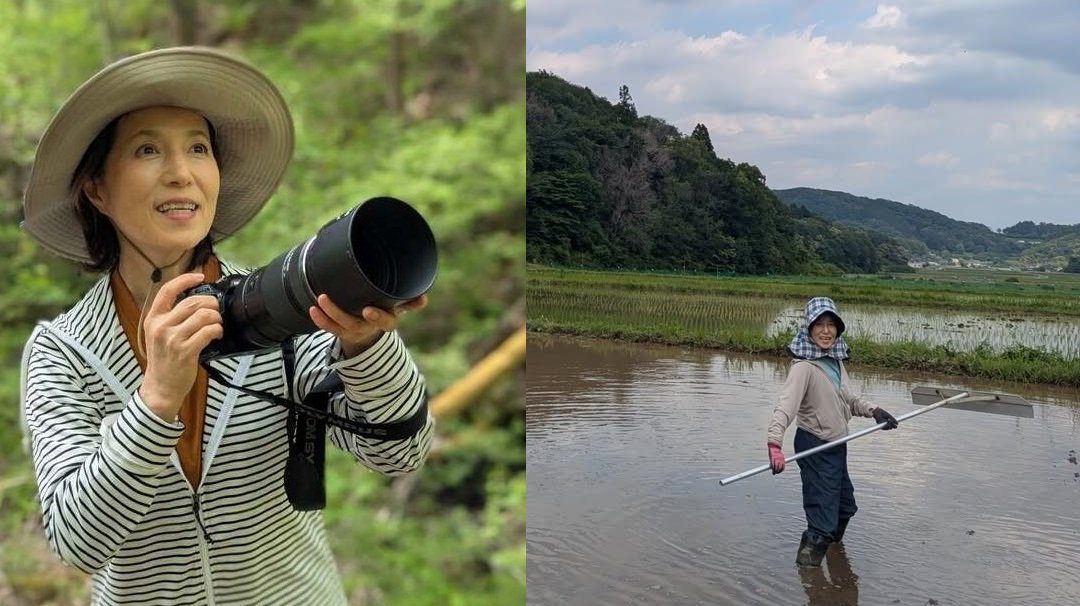 【 磯野貴理子 】「今日も田植えの準備です!」 巣作りする水鳥・カイツブリを見つけて「遠くから見守ろう」