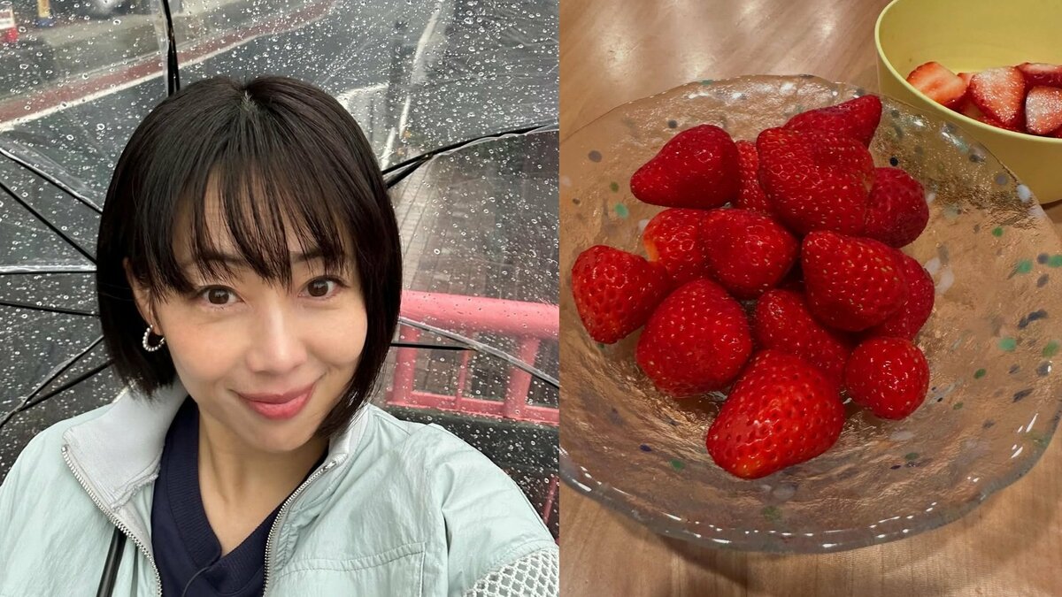 【 井上和香 】「娘も息子も苺大好き」今シーズン最後の苺を堪能 〝息子くんは冷蔵庫を開けっ放しに〟