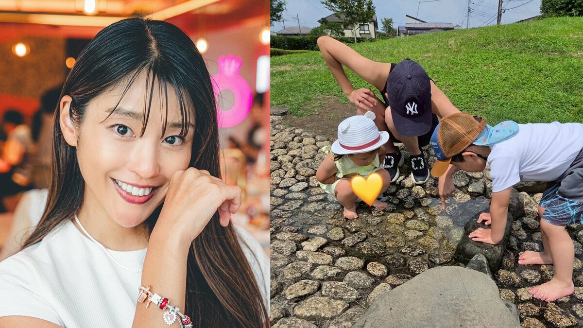 【 岡副麻希 】 御殿場で友人ファミリーと夏を満喫 「だいすきな夏、満喫するよー」 長かった“ワンオペ育児”終了間近の笑顔ショットに反響