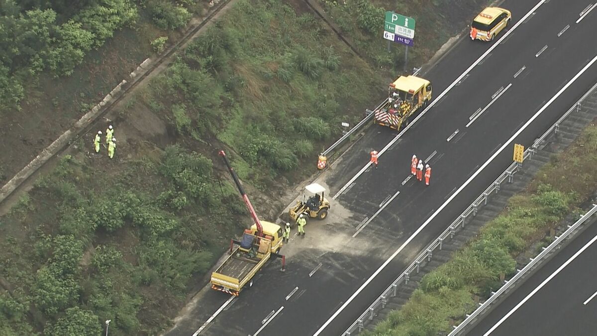 北関東自動車道(東行き)足利IC-佐野田沼IC間の通行止めを解除 道路脇の法面が“幅40メートル”崩落で一時通行止め