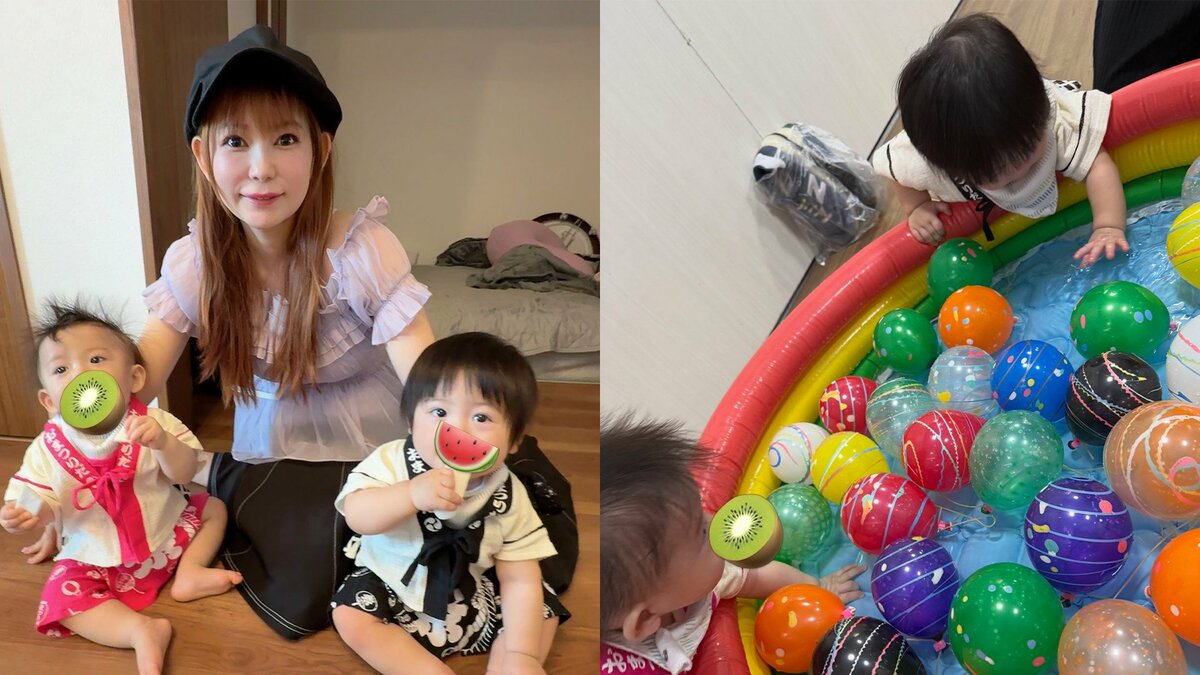 【 中川翔子 】 「はっぴを着て張り切って参加しました」双子とのお祭り体験を報告 「はっぴかわいい~」「後ろ姿も粋」と反響