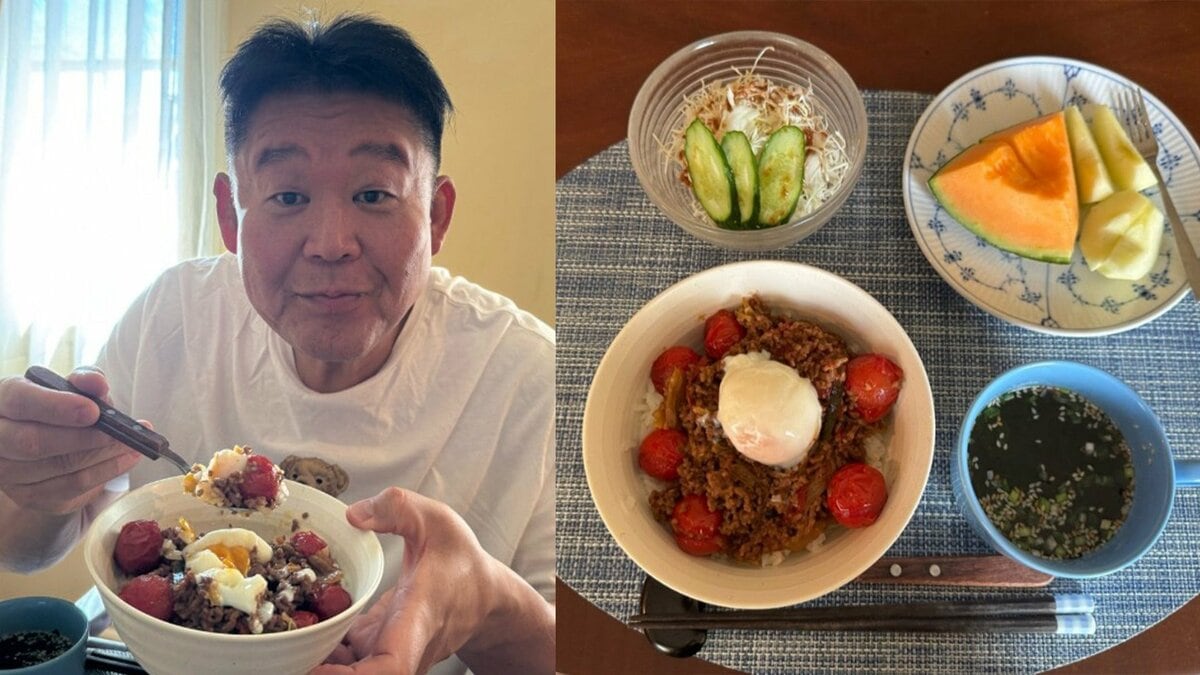 【 花田虎上 】“農家直伝の絶品朝食” を公開「このレシピを教えてもらって本当に良かったです!美味しい」ひき肉×キムチ×温玉のスタミナ丼にファン注目