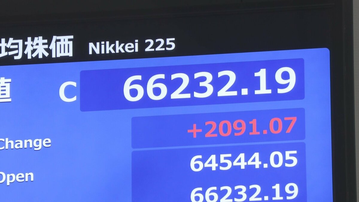 日経平均株価、2091円上昇で3日ぶり値上がり…AI・半導体関連の買い戻しのほか金融からエネルギーまで幅広く買い注文集まる