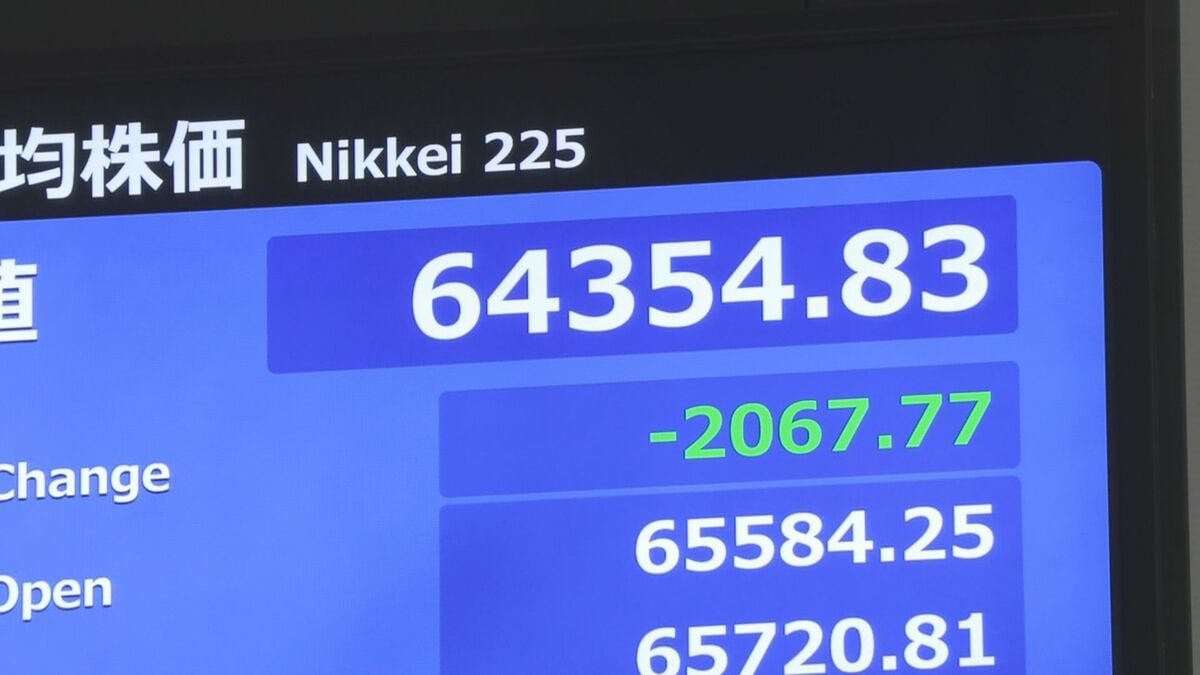 【速報】日経平均、一時1900円超値下がり　原油先物価格上昇で企業業績下押しに警戒感
