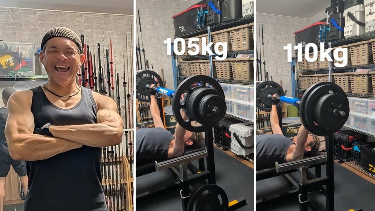 【 照英 (52) 】ベンチプレス「105kg」→「110kg」に重量更新　「まだまだいけるぞ！あきらめるな」　22歳当時の最大155kgへさらに前進
