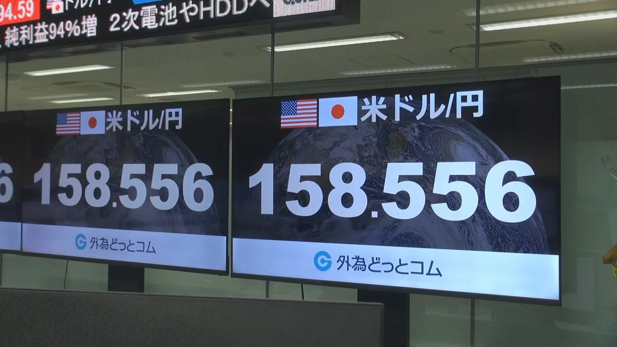 【速報】再び一時1ドル＝158円台に　円相場が短時間で急激に円高に振れる場面も