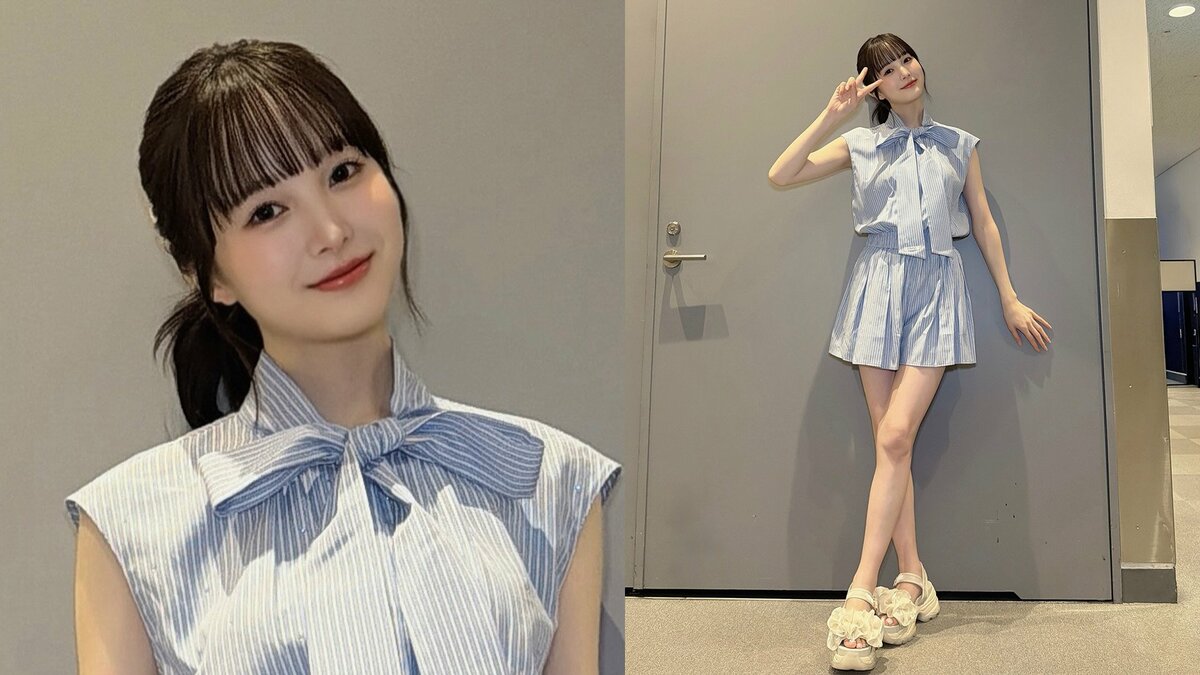 【 本田紗来 】 爽やかなストライプ柄の夏服コーデ披露 ファンへの熱中症対策メッセージも「まだまだ暑い日が続くけど、水分たくさんとってね!」