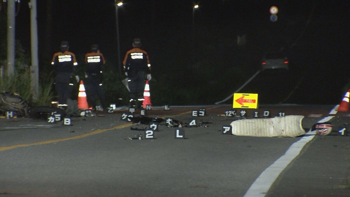 オートバイと複数の車が絡む事故 オートバイを運転していた男性が死亡 現場から車が逃走か 死亡ひき逃げ事件とみて捜査 茨城・常総市