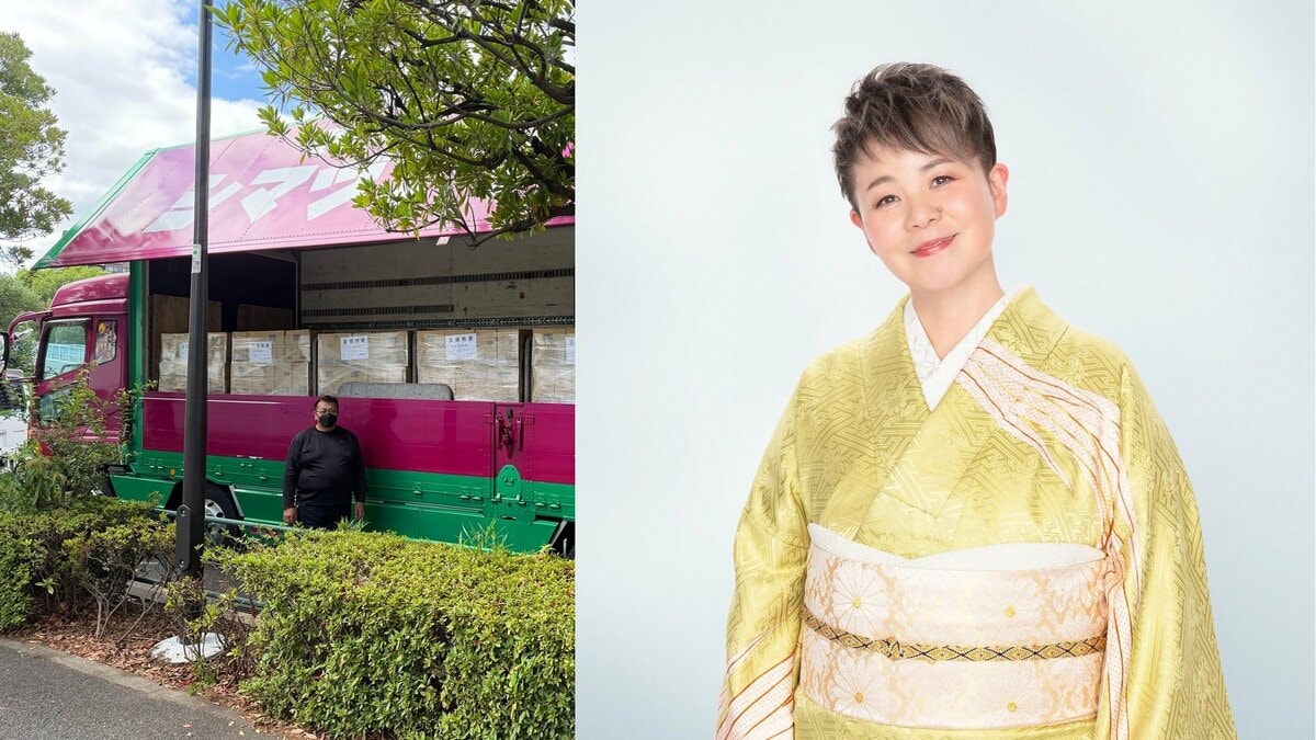 【 熊本地震 】水6480本・カップラーメン等をコンサート用トラックで「お気持ちをお届け」 顔付きトラックにためらいも〝自分のことを言ってる場合ではない〟