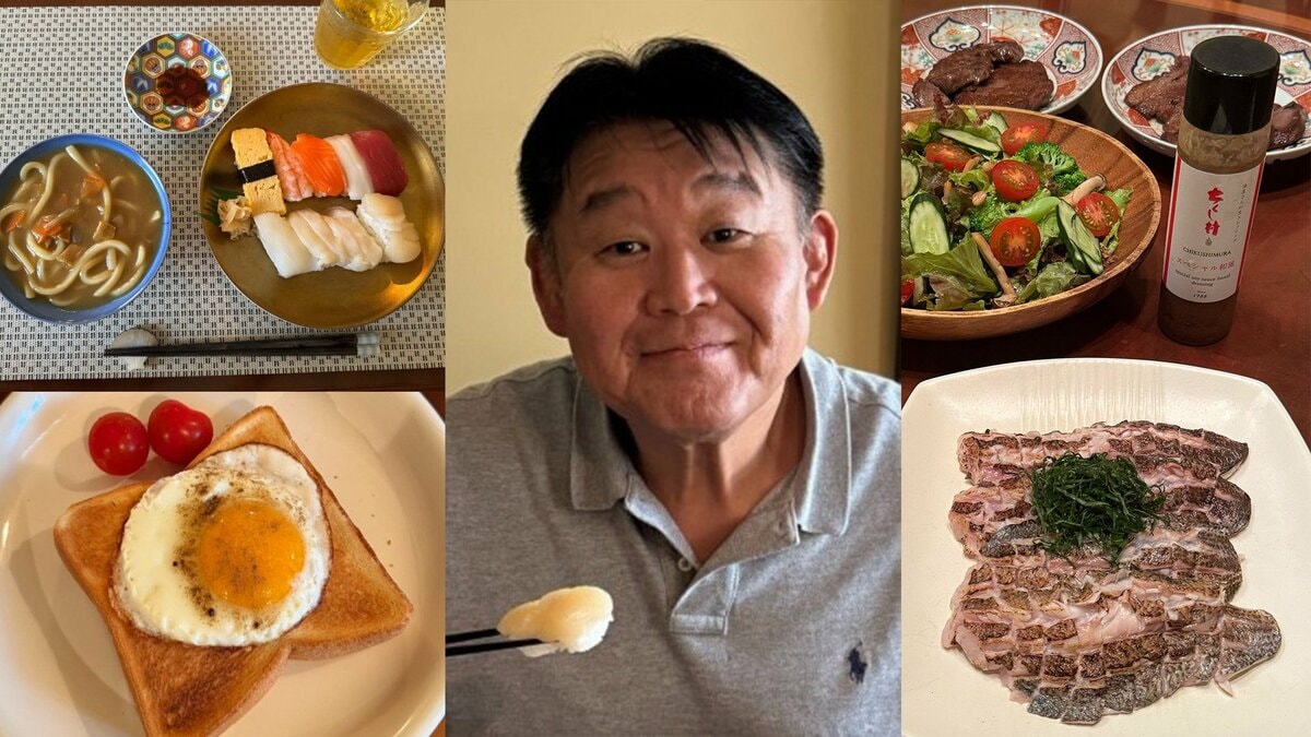 【 花田虎上 】 1日の「豪華3食」を公開 朝のトーストから寿司&うどんランチ、夜の差し入れ魚料理まで堪能「皆んなで美味しくいただきました」