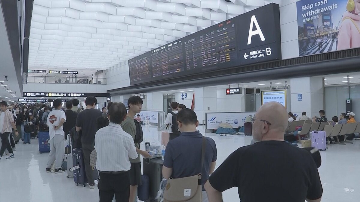 【速報】成田空港で6000人以上が滞留 大雨の影響で空港から出発の電車やバスが運休