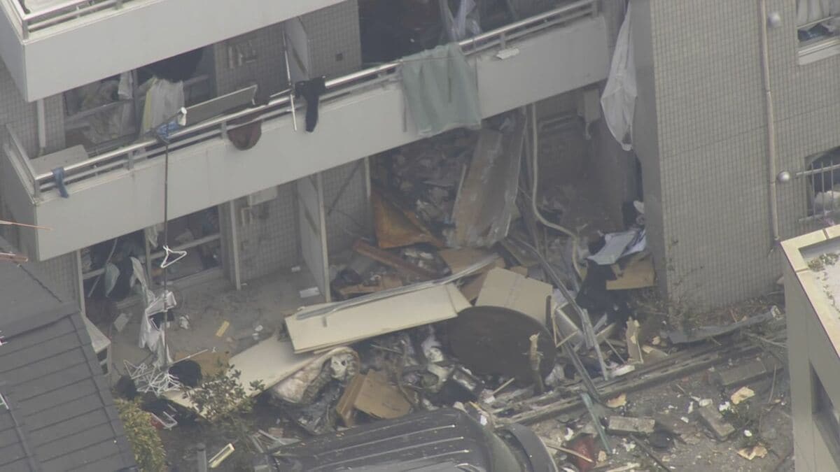千葉・市川市のマンション爆発事故 爆発元の部屋の住人の男性(52)が死亡 千葉県警