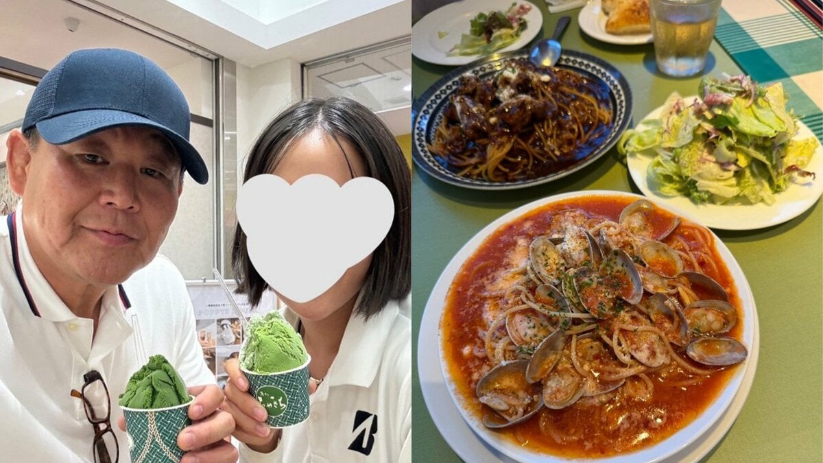 【 花田虎上 】 娘・百華さんのゴルフ送迎で奮闘「おじさんは顔が疲れています」夕食はイタリアンでご褒美パスタと抹茶アイス