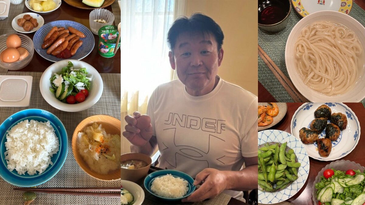 【 花田虎上 】　大きなお茶碗の「卵かけご飯」や「水沢うどん」豪華な朝食＆夕食を公開　元横綱らしいパワフルな朝夕の食卓にファンほっこり