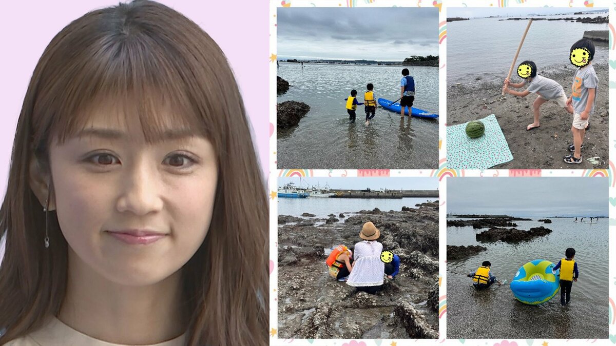【 小倉優子 】 夏休み最後に子どもたちと逗子の海へ 電車移動に「意外に近くてびっくり」と大満足 子どもたちとスイカ割り楽しむ姿に反響