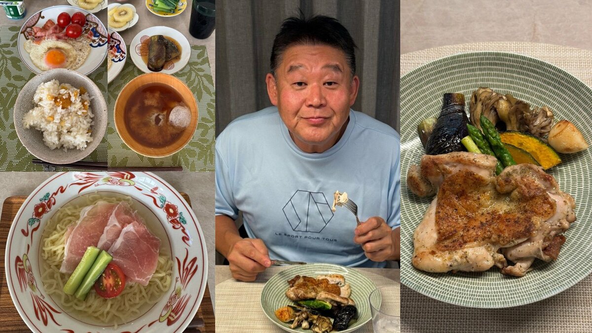 【 花田虎上 】　1日の食事メニューをブログで順次投稿　妻との冷やしラーメンランチや夜の「チキン×焼酎」晩酌ショット公開
