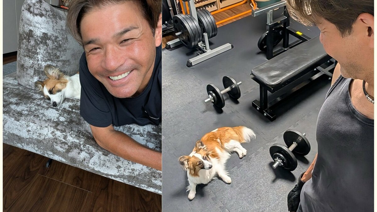 【 いぬ 】照英の愛犬「パピコ」が「監督」に 「ベンチプレス120kgあげる事が、今の目標だ!」