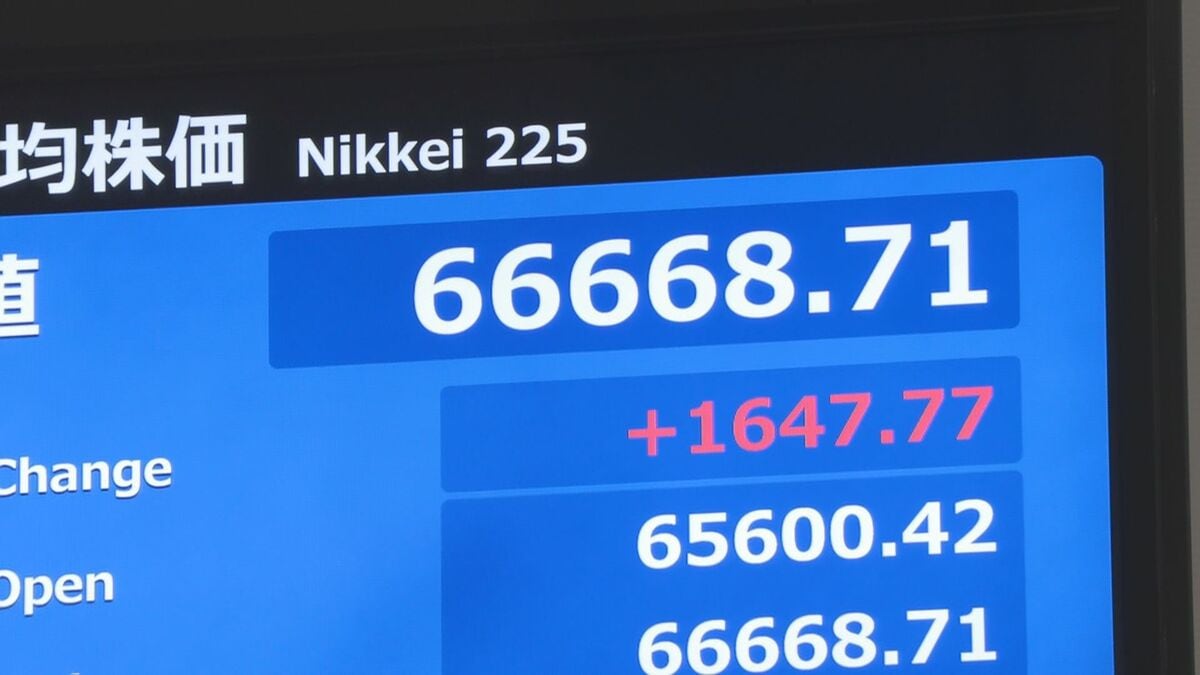 日経平均、一時1500円超値上がり　半導体関連や電子部品に買い注文　先週末ＮＹ市場の半導体株高受け