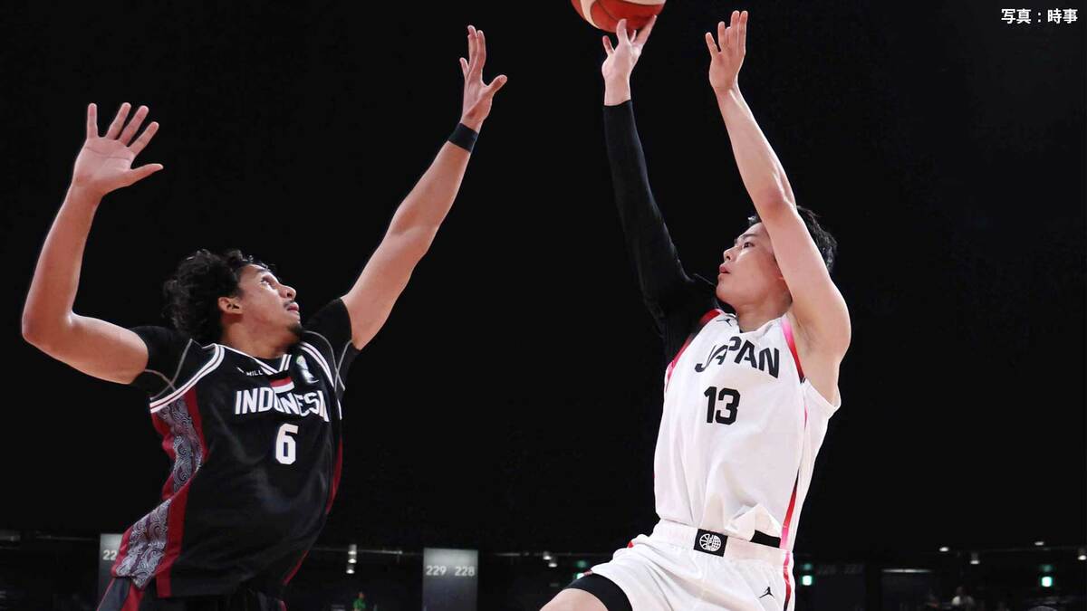 バスケ男子日本代表が白星スタート!インドネシアを高精度の3Pで圧倒 津屋一球は2Qに4連続成功【アジア大会】
