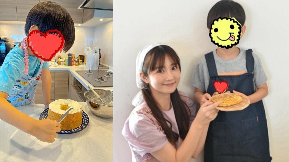 【 小倉優子 】「我が家の定番メニューになりそうです」三男がケーキの生クリーム塗りに挑戦 「息子さんプロ並みですね」の声