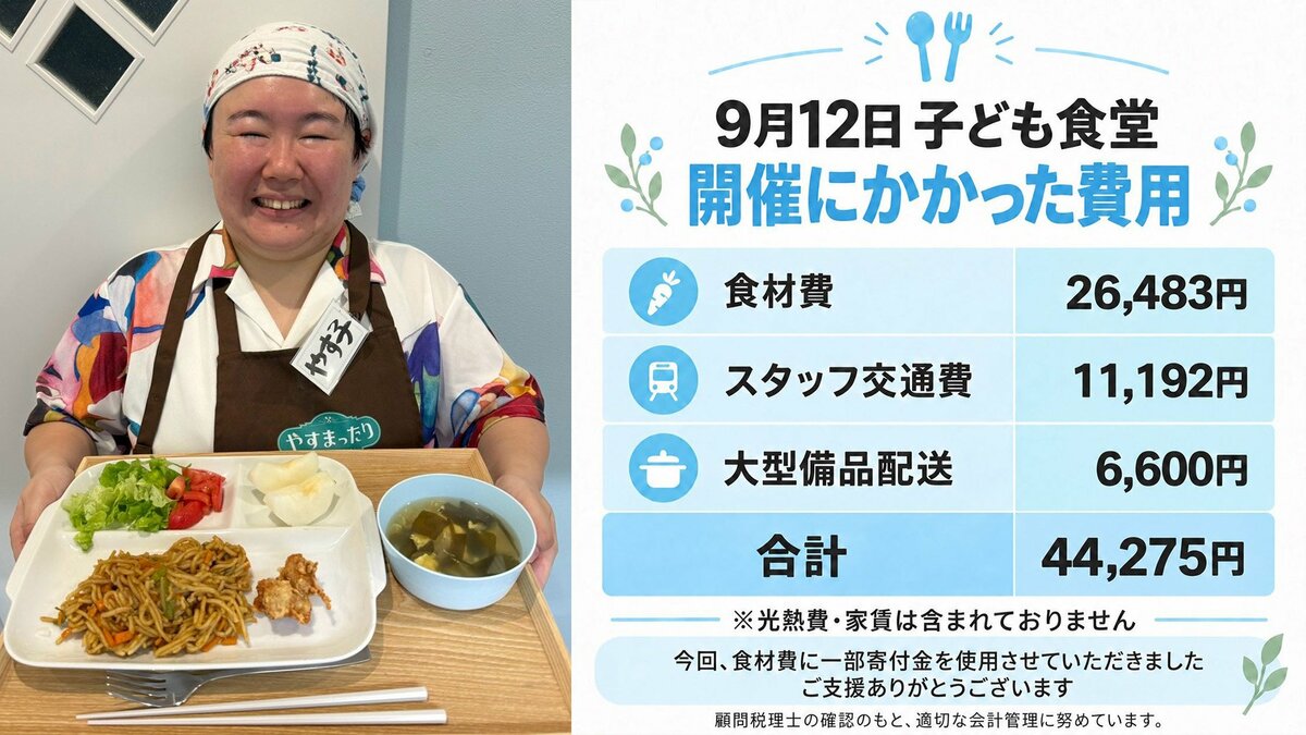 【 やす子 】 運営する子ども食堂開催費用を公開「ご支援ありがとうございます」 次回「揚げ物食べ放題」企画や寄付金報告の透明性に絶賛の嵐