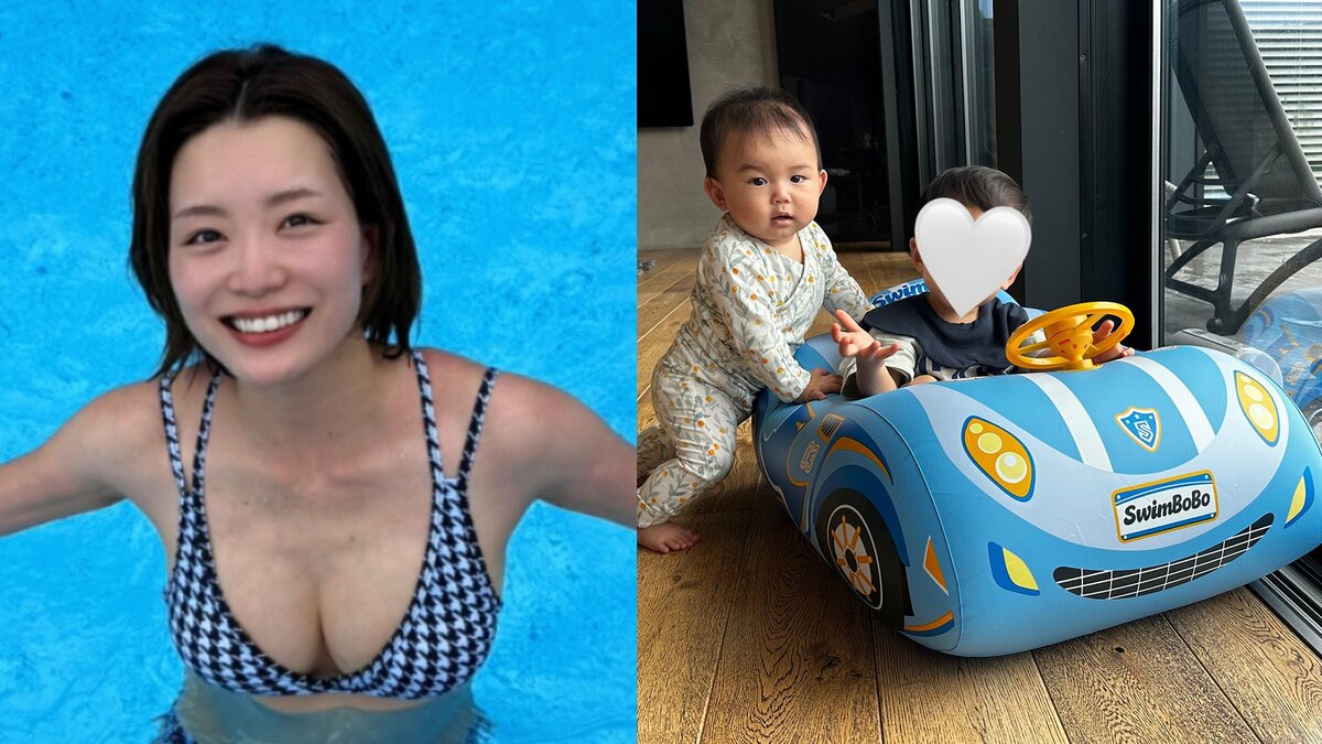 【 蜂谷晏海 】 家族4人で「遅めの夏休み」 雨のプールでビキニ姿披露「家族みんなで一緒にいられたらなんでも楽しいね〜!」