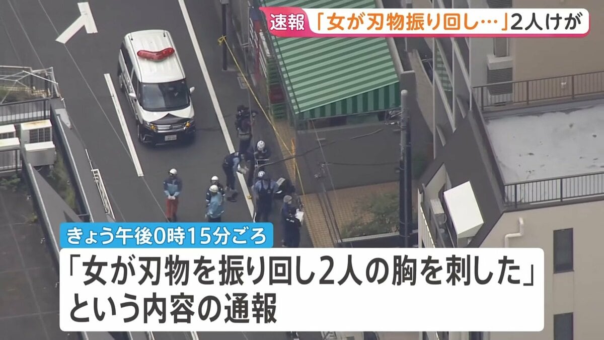 【速報】東京・北区「女が刃物を振り回し2人の胸を刺した」　男性2人けが　女を現行犯逮捕　JR板橋駅近く