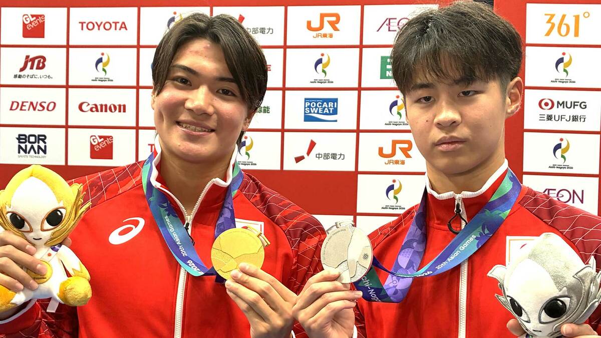 男子200m個メ 松下知之が競泳陣初金メダル!14年萩野以来、12年ぶりのアジア王者に 17歳・小島夢貴が銀【アジア大会】