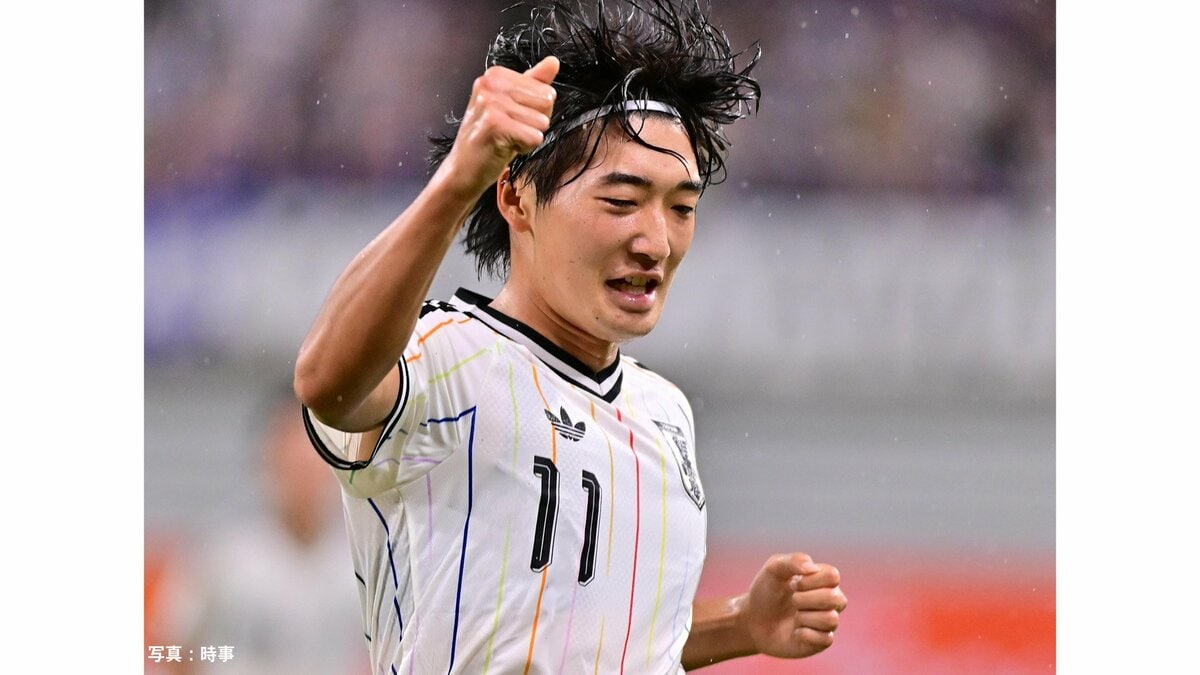 “香川真司の後輩”横山夢樹が先制弾、2連勝で日本が決勝T進出!雨の中でも7得点の猛攻、合流したての主将・市原吏音も途中出場【アジア大会】
