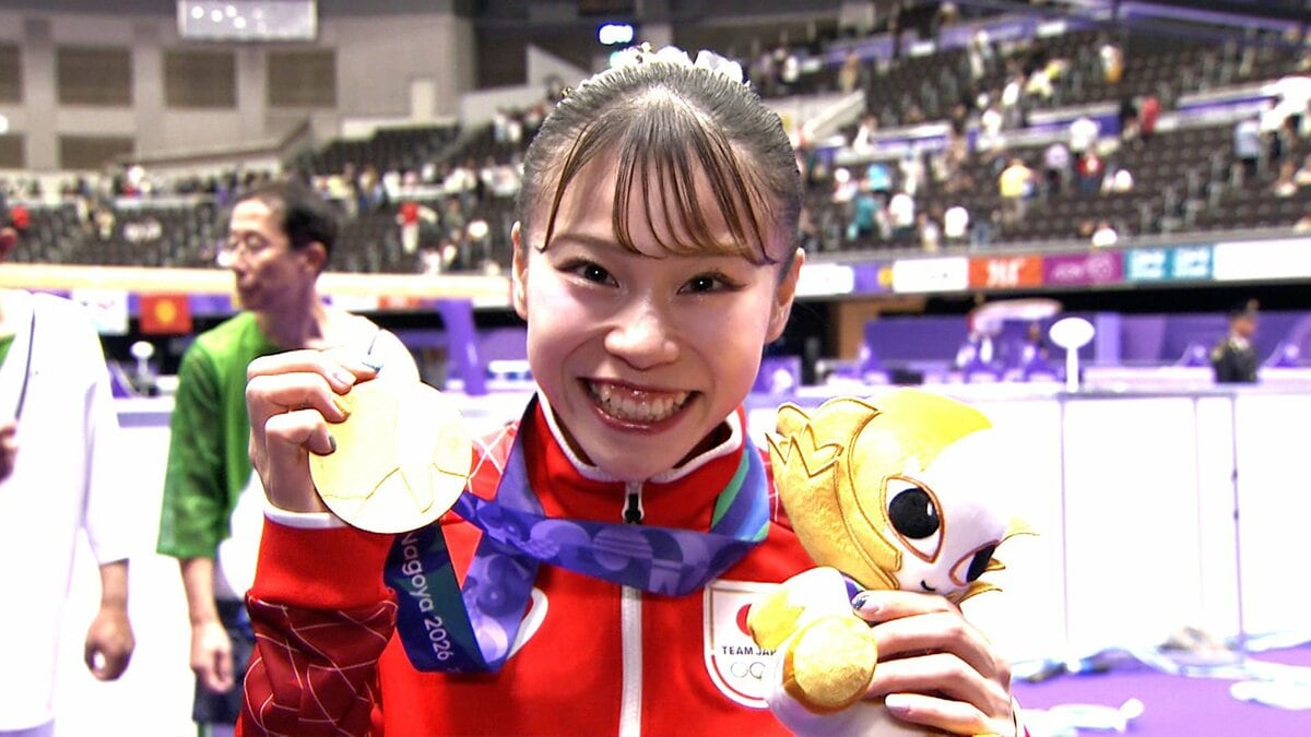 杉原愛子が体操女子個人総合で金メダル!「皆さんの応援がホンマにめっちゃ力になって」日本女子史上初の快挙【アジア大会】
