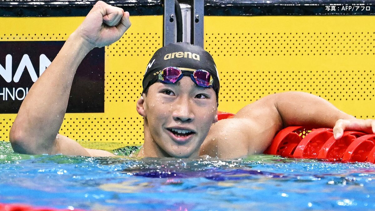 男子200m平泳ぎ、17歳・大橋信が世界新記録の2分04秒83で金メダル 今大会2冠達成【アジア大会】
