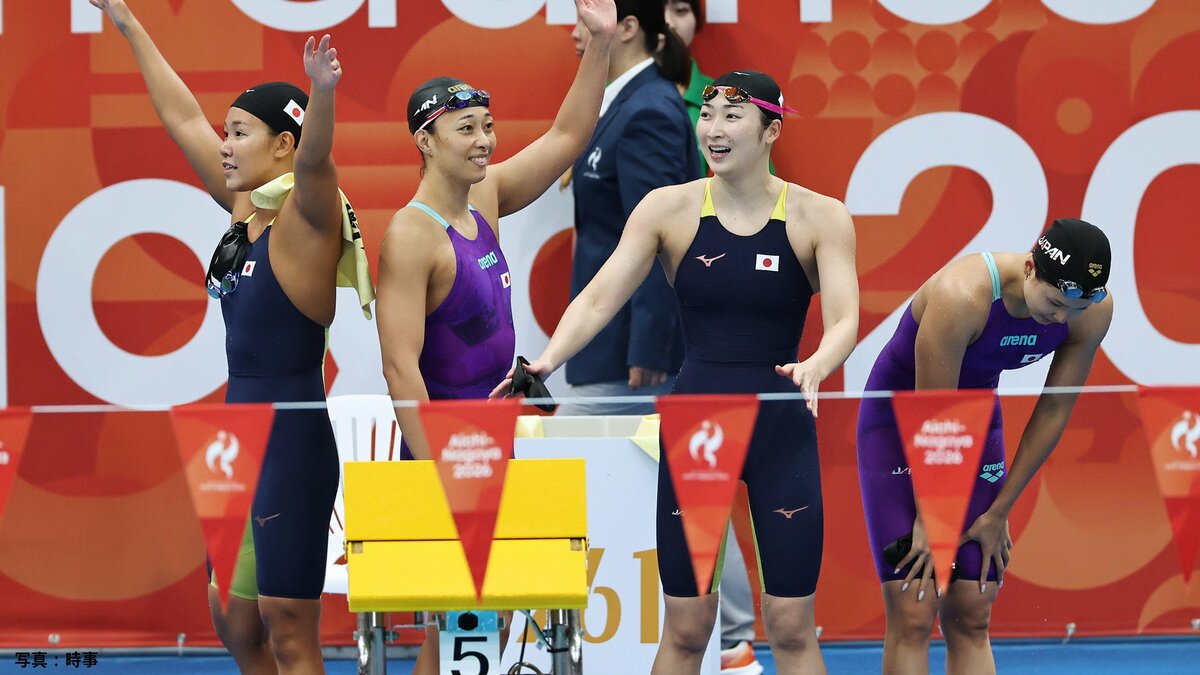 最終種目女子4×100mメドレーリレーで銀メダル 白井、鈴木、池江、池本でつなぎ、今大会競泳陣37個目のメダル【アジア大会】