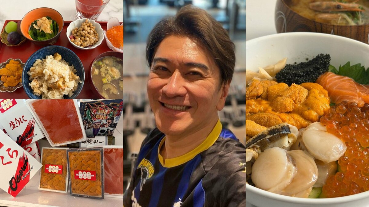 【 川﨑麻世 】   高級ウニ・イクラの海鮮丼に「築地や豊洲で食べたら8000円くらい！？」翌朝は4時起きの豪華朝食も