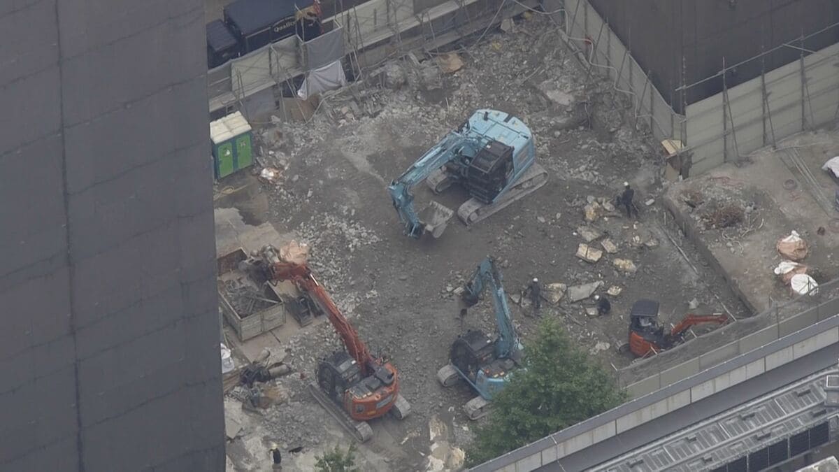 東京・中央区の工事現場で50代くらいの男性作業員の首に鉄筋が刺さる 男性はその後死亡 警視庁