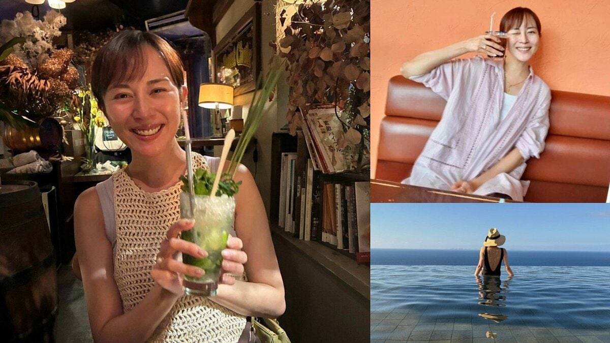 【 比嘉愛未 】「おかえりなさい」故郷・沖縄で過ごした夏の写真を公開 砂浜を素足で歩く後ろ姿やウインク姿
