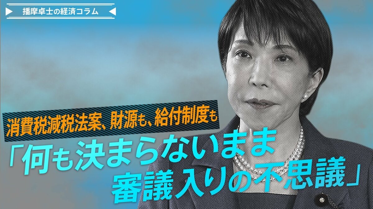 消費税減税法案、財源も、給付制度も、「何も決まらないまま審議入りの不思議」【播摩卓士の経済コラム】