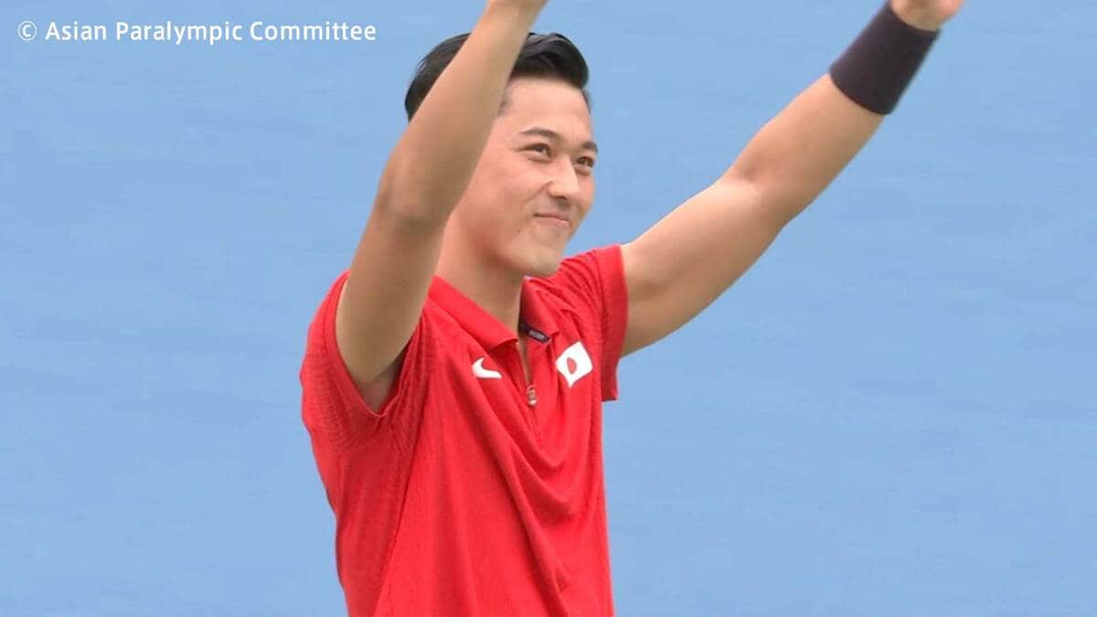 車いすテニス 小田凱人 地元愛知で1ゲームも与えずに快勝「このまま最後まで突っ走りたい」大会連覇へ好スタート【アジアパラ】