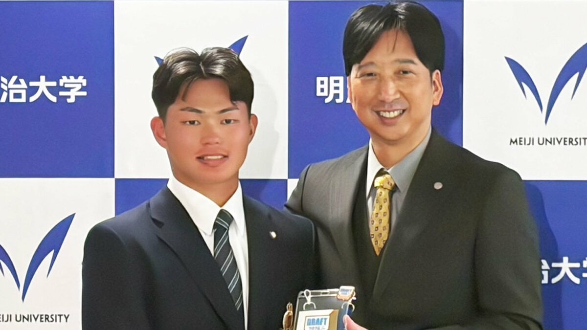 阪神ドラ1・明大の榊原七斗「本当の勝負が始まる」 走攻守3拍子そろう即戦力外野手、憧れは近本光司　藤川球児監督は「通ずるものを持ち合わせている」