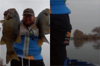 釣果を高々とカメラに向ける男性。釣れすぎちゃうスポットで起こった思わぬ悲劇！