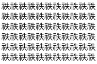 【脳トレ】「祑」の中に紛れて1つ違う文字がある！？あなたは何秒で探し出せるかな？？【違う文字を探せ！】