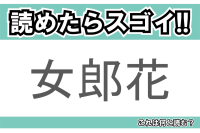 【読めたらスゴイ！】「女郎花」とは一体何のこと！？「秋の七草」としても知られる花なのですが・・・この漢字を読めますか？