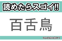 【読めたらスゴイ！】「百舌鳥」とは一体何のこと！？漢字は3文字なのに読みは2文字の鳥ですが・・・この漢字を読めますか？