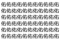 【脳トレ】「佑」の中に紛れて1つ違う文字がある！？あなたは何秒で探し出せるかな？？【違う文字を探せ！】