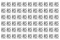 【脳トレ】「栕」の中に紛れて1つ違う文字がある！？あなたは何秒で探し出せるかな？？【違う文字を探せ！】