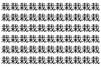 【脳トレ】「栽」の中に紛れて1つ違う文字がある！？あなたは何秒で探し出せるかな？？【違う文字を探せ！】