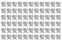 【脳トレ】「髪」の中に紛れて1つ違う文字がある！？あなたは何秒で探し出せるかな？？【違う文字を探せ！】