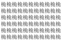 【脳トレ】「桅」の中に紛れて1つ違う文字がある！？あなたは何秒で探し出せるかな？？【違う文字を探せ！】