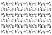 【脳トレ】「珆」の中に紛れて1つ違う文字がある！？あなたは何秒で探し出せるかな？？【違う文字を探せ！】