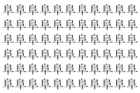 【脳トレ】「阜」の中に紛れて1つ違う文字がある！？あなたは何秒で探し出せるかな？？【違う文字を探せ！】